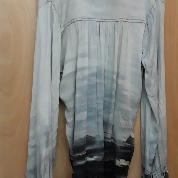 River Sky Grey high low boho tie dye ombre laagenlook tunic top L - Picture 11 of 11